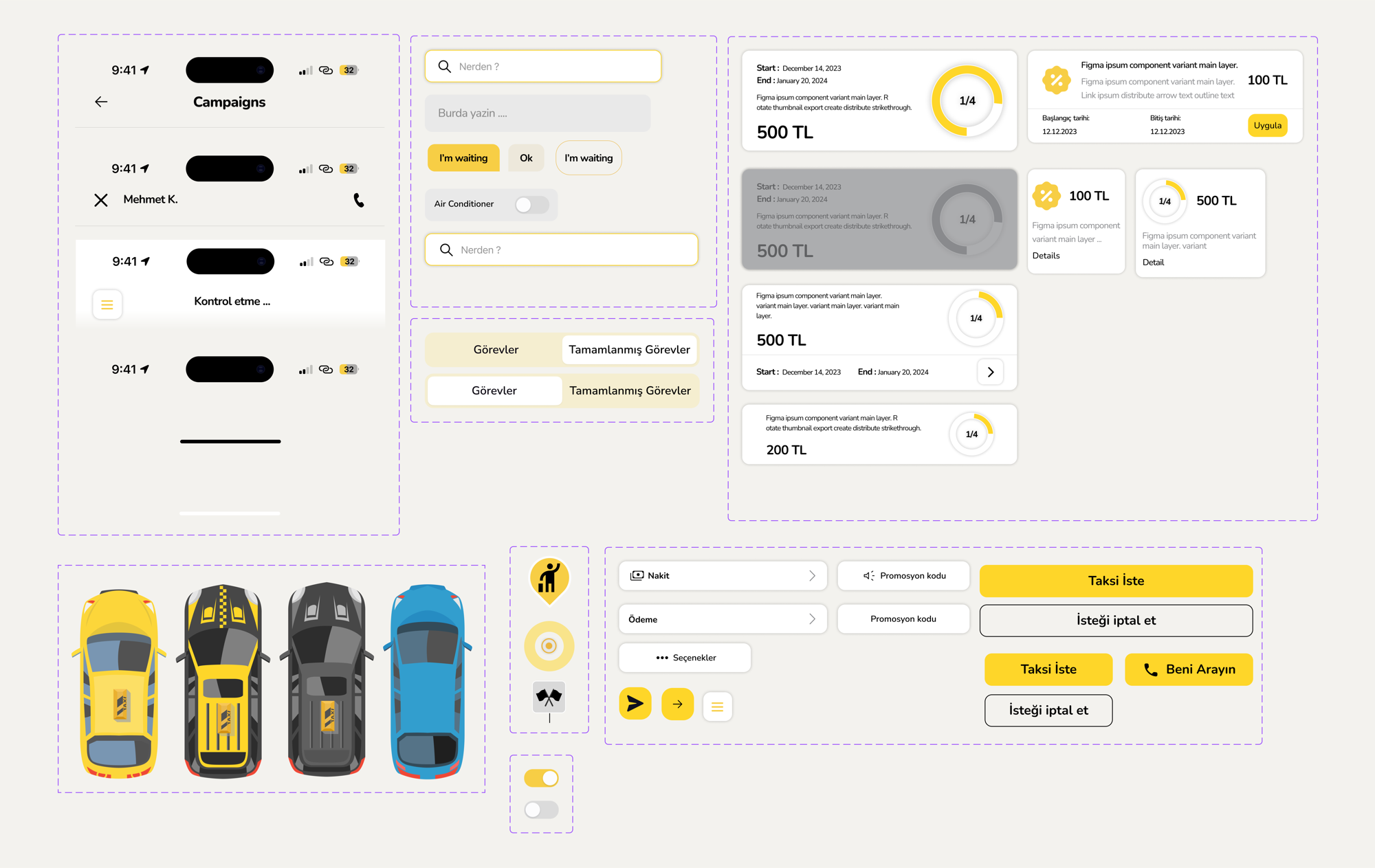 Laksi Taxi app screens
